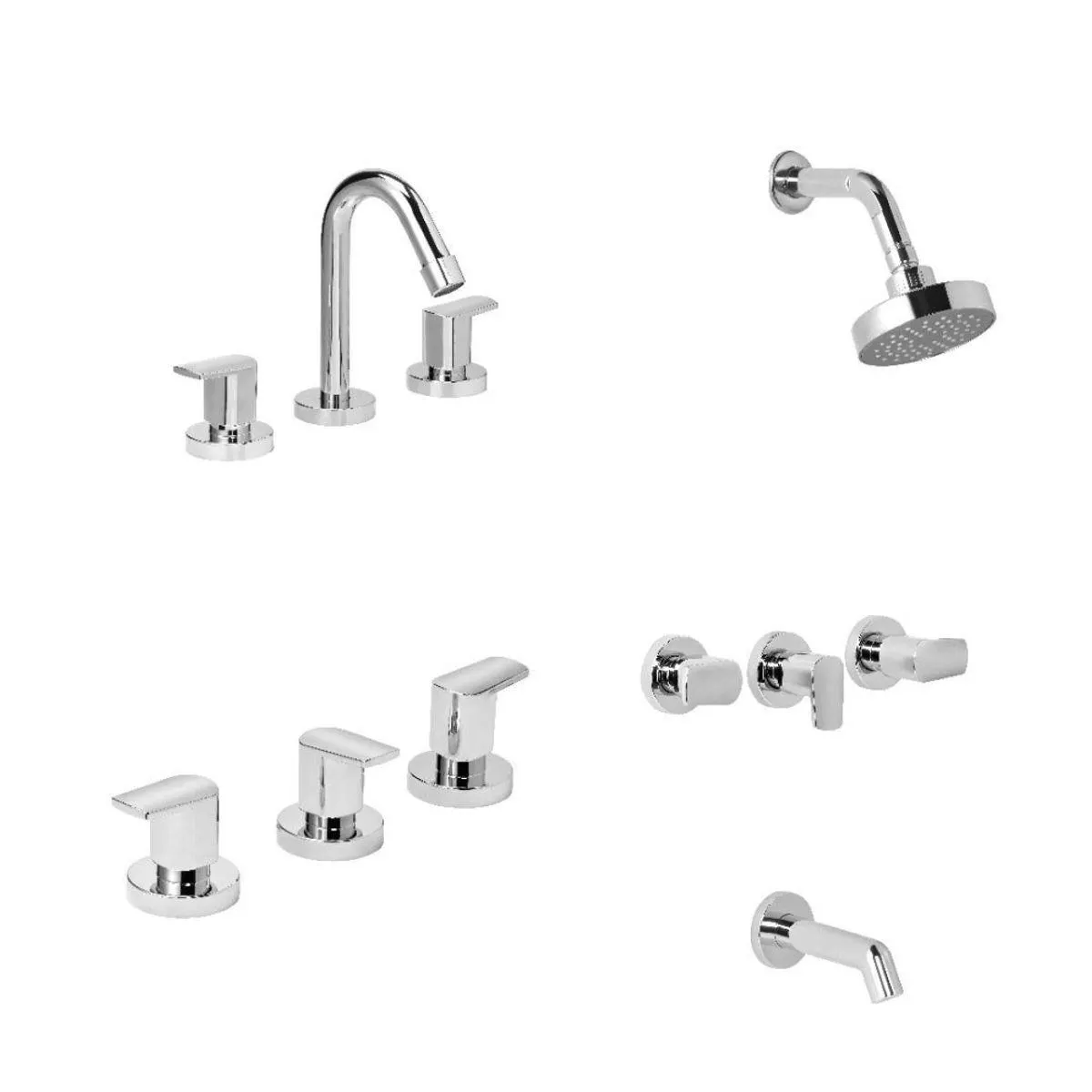 Set de Baño Lavatorio-Bidet-Ducha Embutidos Viva Nova Hydros