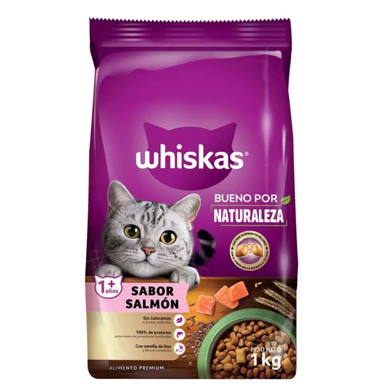 Alimento para Gato Bueno por Naturaleza Salmón Whiskas x 1 Kg.