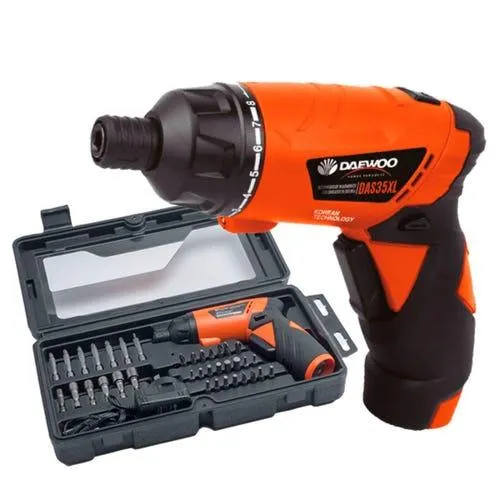 Destornillador inalámbrico Daewoo DAS35XL 3.2V con caja y accesorios