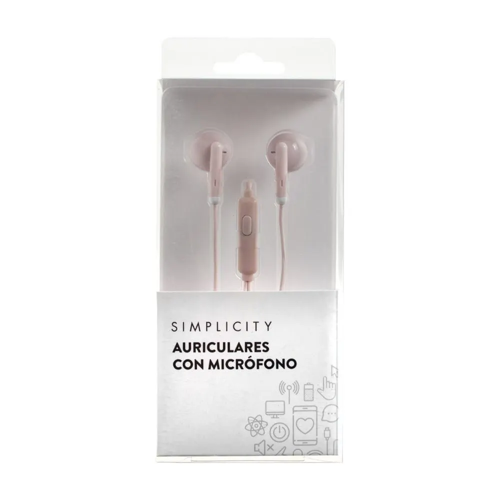 Auriculares Simplicity Rosa Pastel