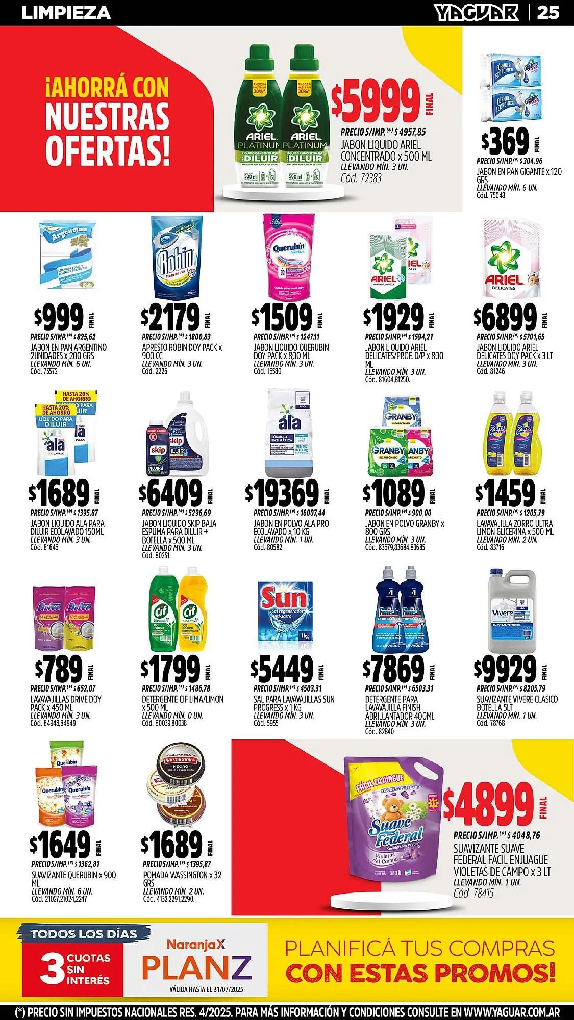 Ofertas de Catálogo Supermercados Yaguar 21 de julio al 28 de julio 2025 - Página 27 del catálogo