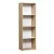 Biblioteca Mesina de melamina con 4 estantes hickory y blanco