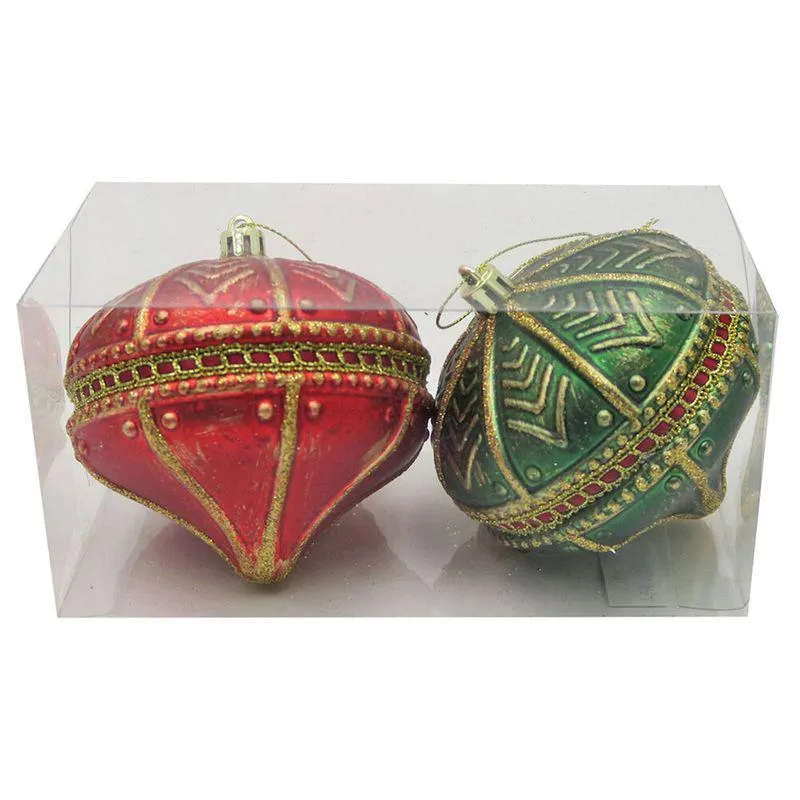 Set de 2 Rombos Embossed Cotidiana rojo/verde