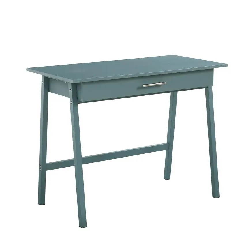 Escritorio Sicily con 1 cajón de acero y MDF verde agua