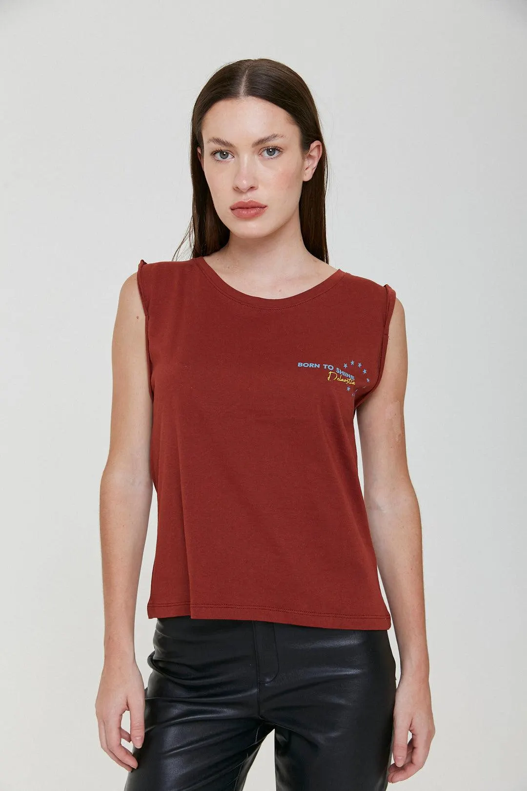 Musculosa Born to Shine - Chocolate