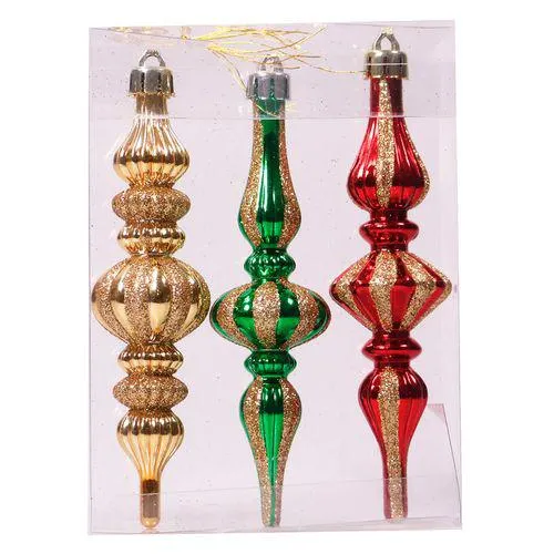 Set de 3 Colgantes de árbol Cotidiana Finial 10.5x3.5x14 cm
