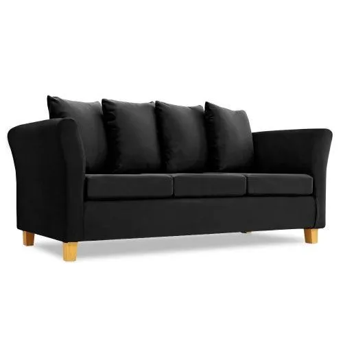 Sillón Trentino 3 cuerpos Pana antimanchas negro Full Confort