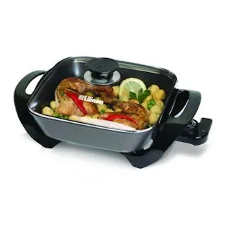 Parrilla El Liliana Ak100 1500W 27X27X7.5 Cm Tapa