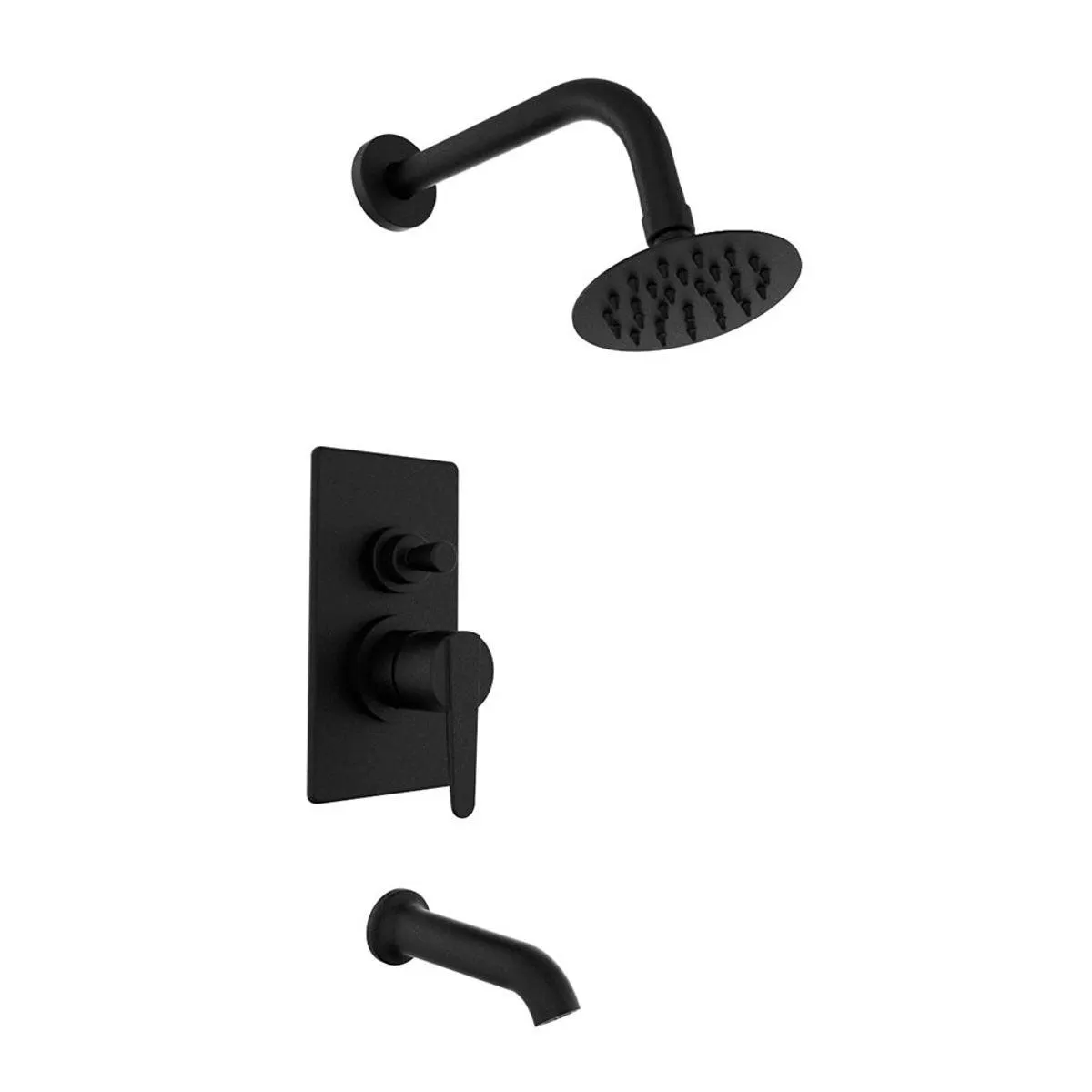 Grifería Monocomando Negra de Ducha Flat Black