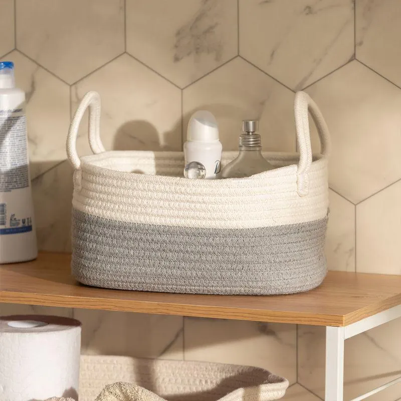 Contenedor Ovalado de Algodón con Manija Chico