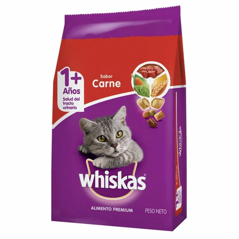 Alimento para Gato Carne Whiskas x 500 g.