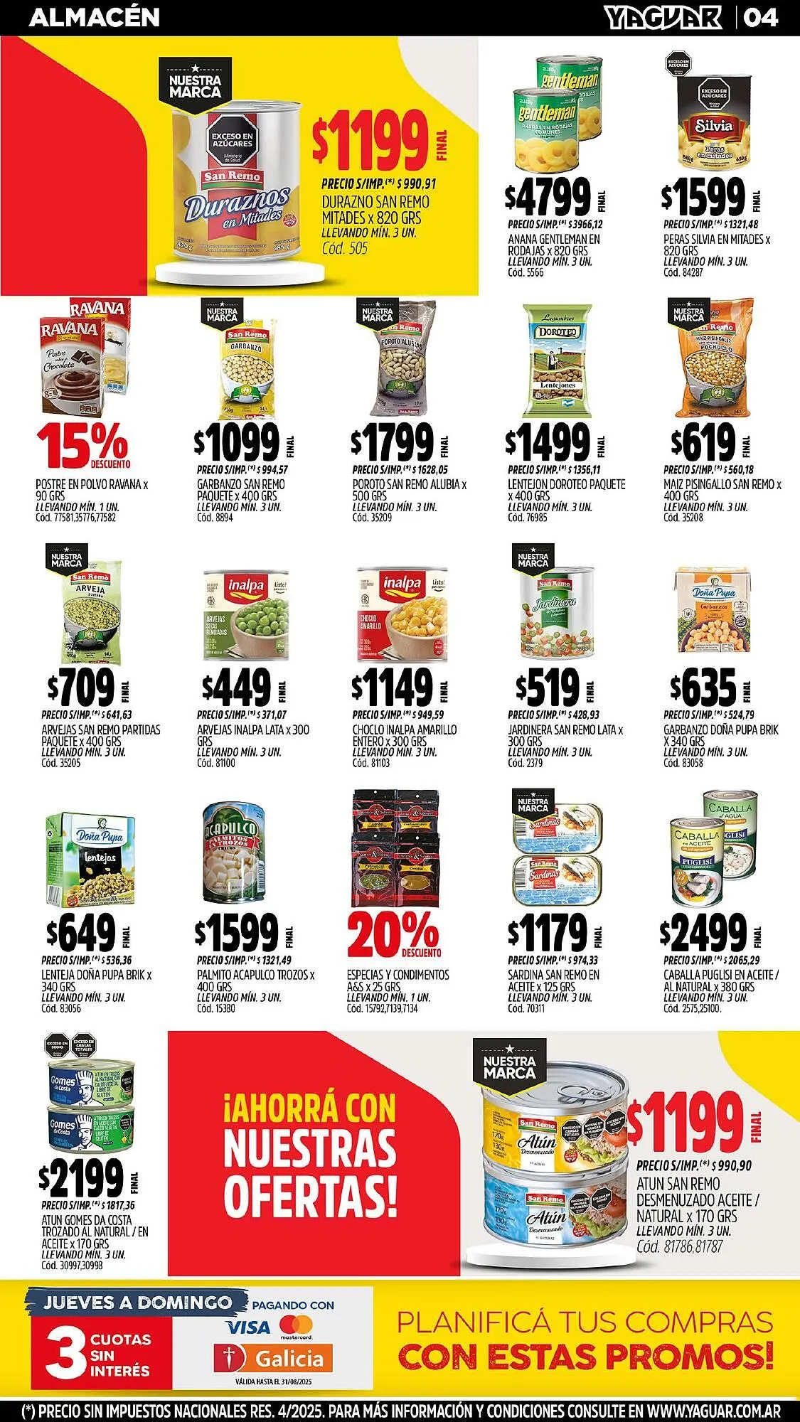 Ofertas de Catálogo Supermercados Yaguar 18 de agosto al 24 de agosto 2025 - Página 4 del catálogo