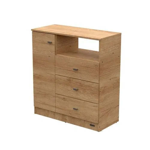 Cómoda 1 puerta Dakar Zero melamina Nebraska natural Mosconi