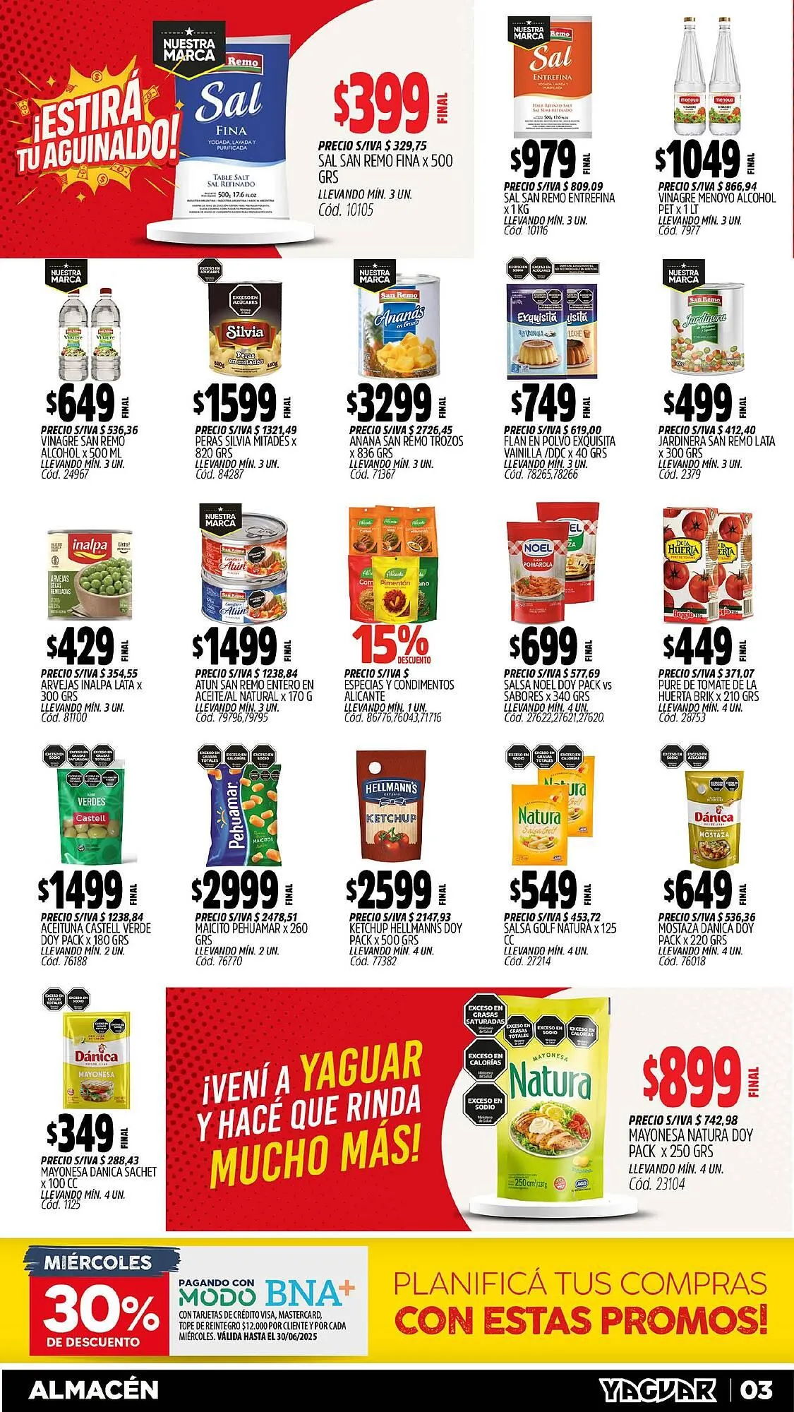 Ofertas de Catálogo Supermercados Yaguar 23 de junio al 30 de junio 2025 - Página 3 del catálogo