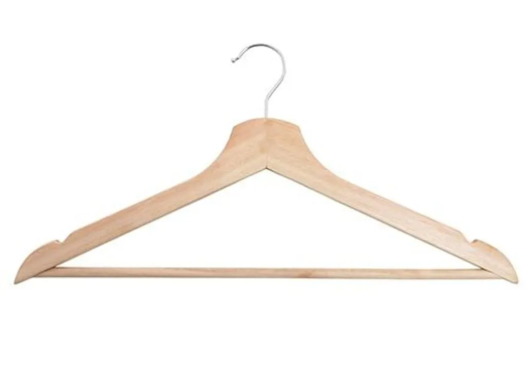 Pack de 8 perchas madera natural