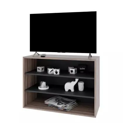 Rack de TV Visión 40" roble gris y negro