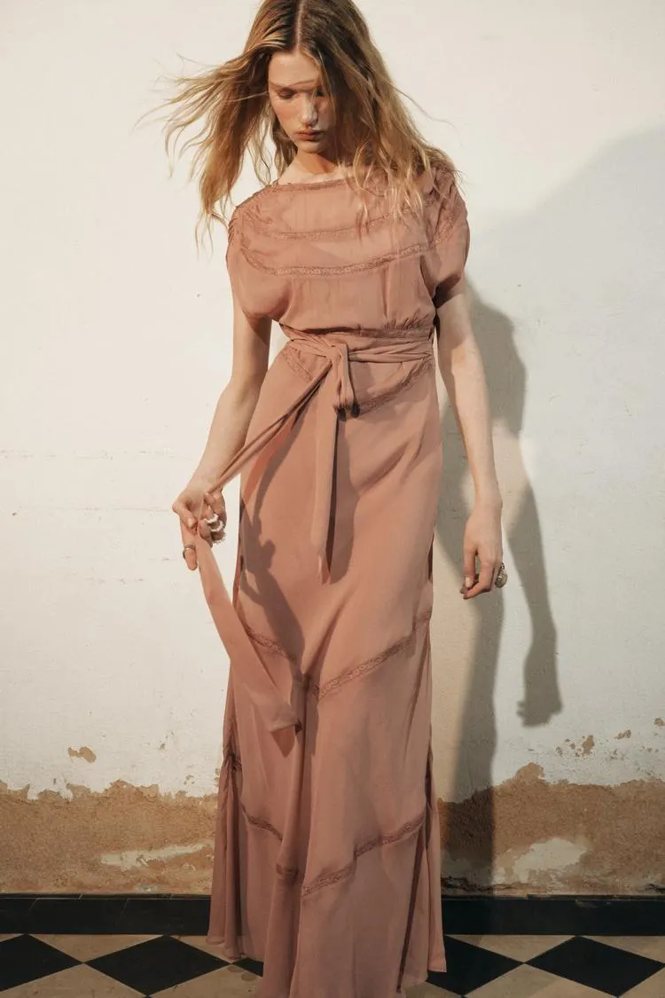 VESTIDO MIDI ENCAJE ZW COLLECTION