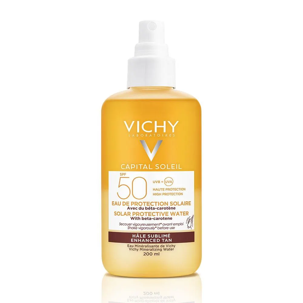 Agua Protectora Solar Vichy Capital Soleil Potenciador del Bronceado Fps 50+ x 200 ml