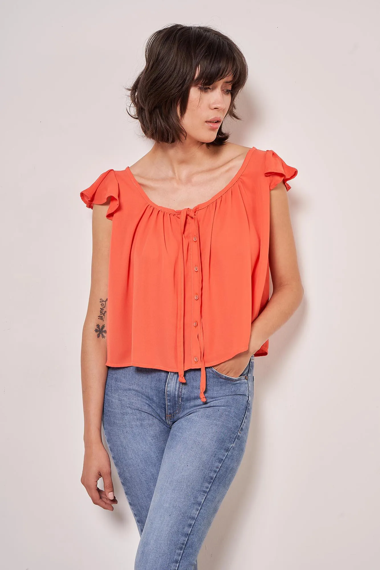 blusa euterpe naranja