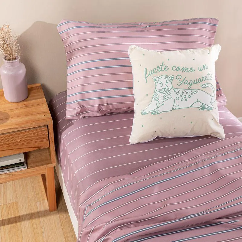 Juego de Sábanas Twin Size Raya Berry