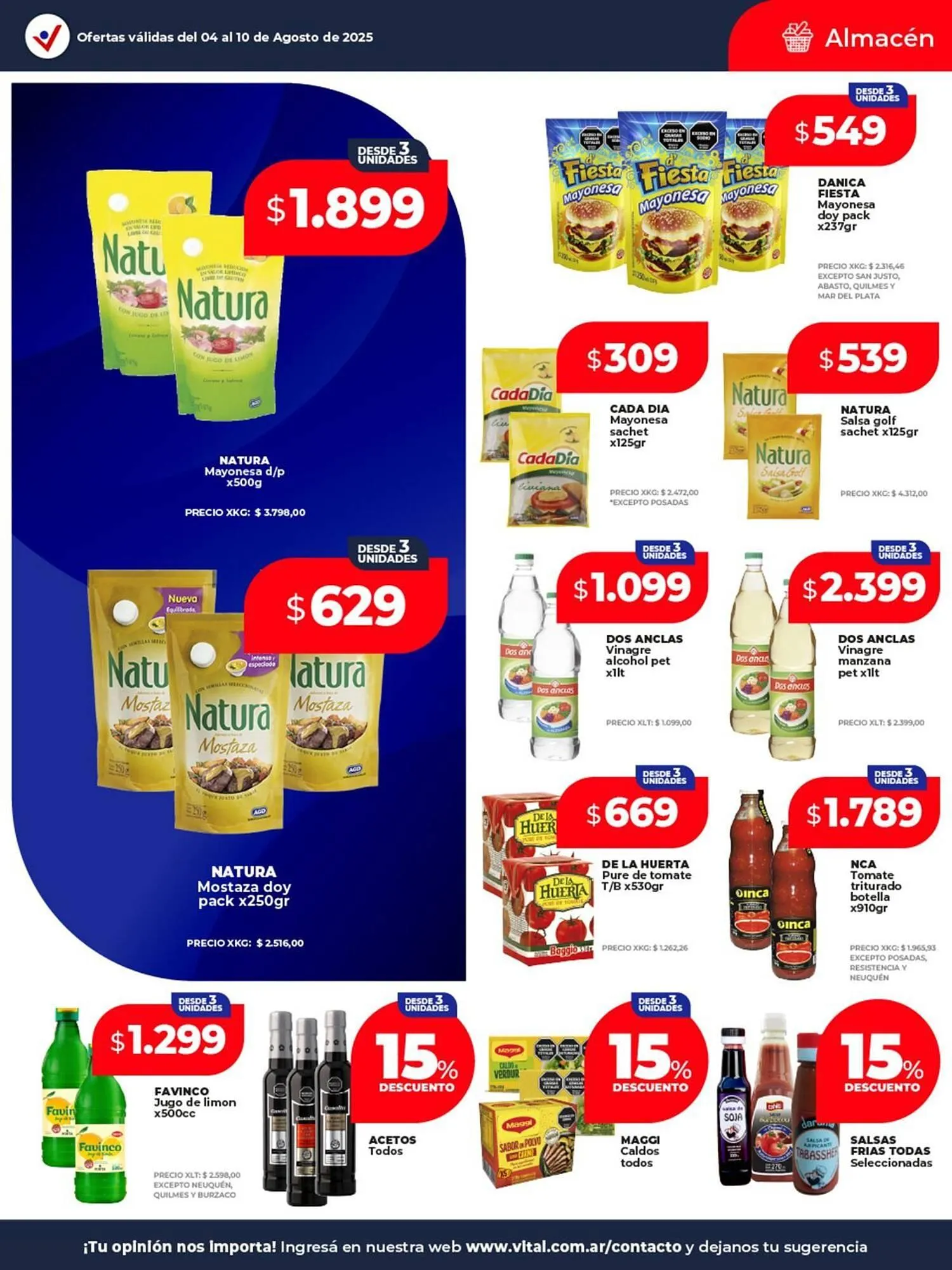 Ofertas de Catálogo Supermayorista Vital 4 de agosto al 10 de agosto 2025 - Página 15 del catálogo