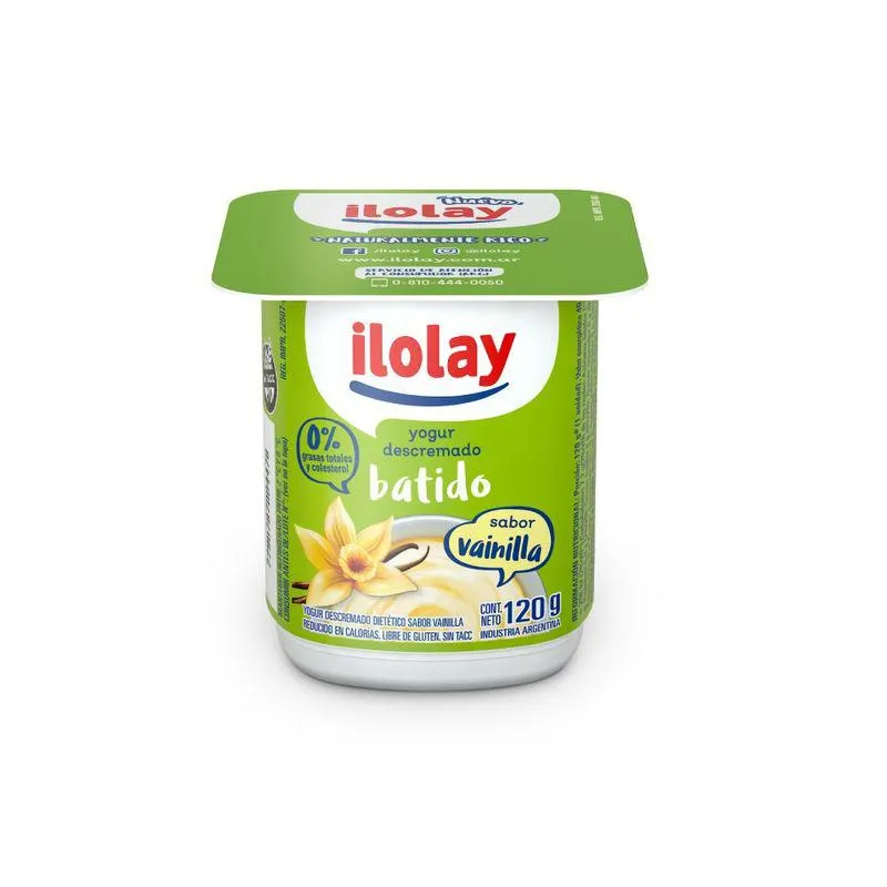 Yogur Batido Descremado Ilolay Vainilla 120 Gr.