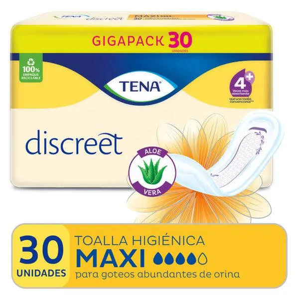 46784 Tena T. Hig. Discreet Maxi Aloe 8x30u