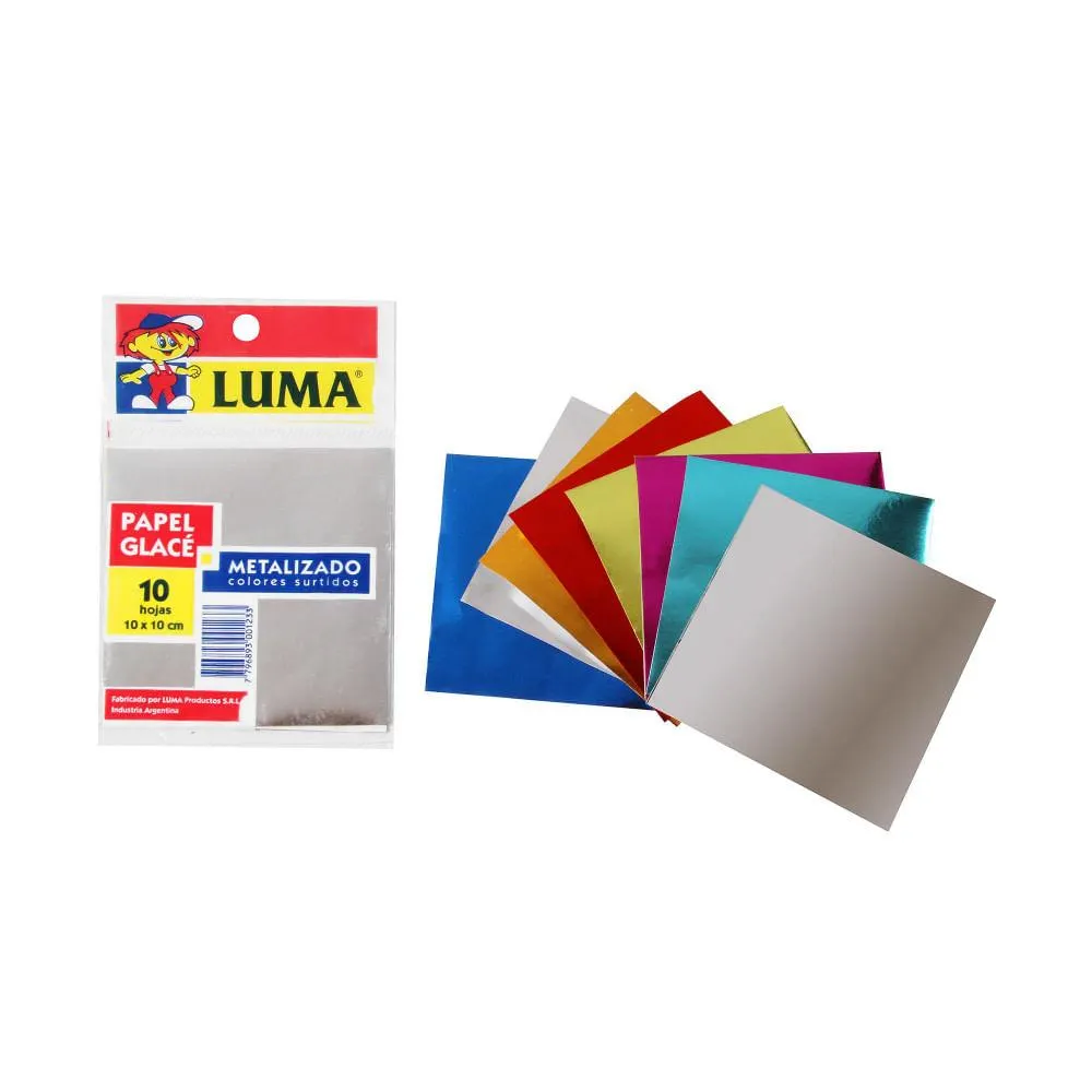 PAPEL GLACE METALIZADO X10