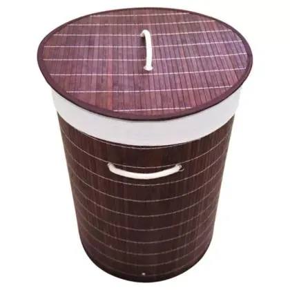 Cesto de ropa redondo bambu chocolate