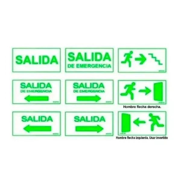 Cartel Hombre Flecha Puerta Emergencia Luminoso A Leds Atomlux