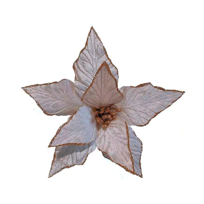 Poinsettia Flor Borde de Cobre Cotidiana gris 26 cm