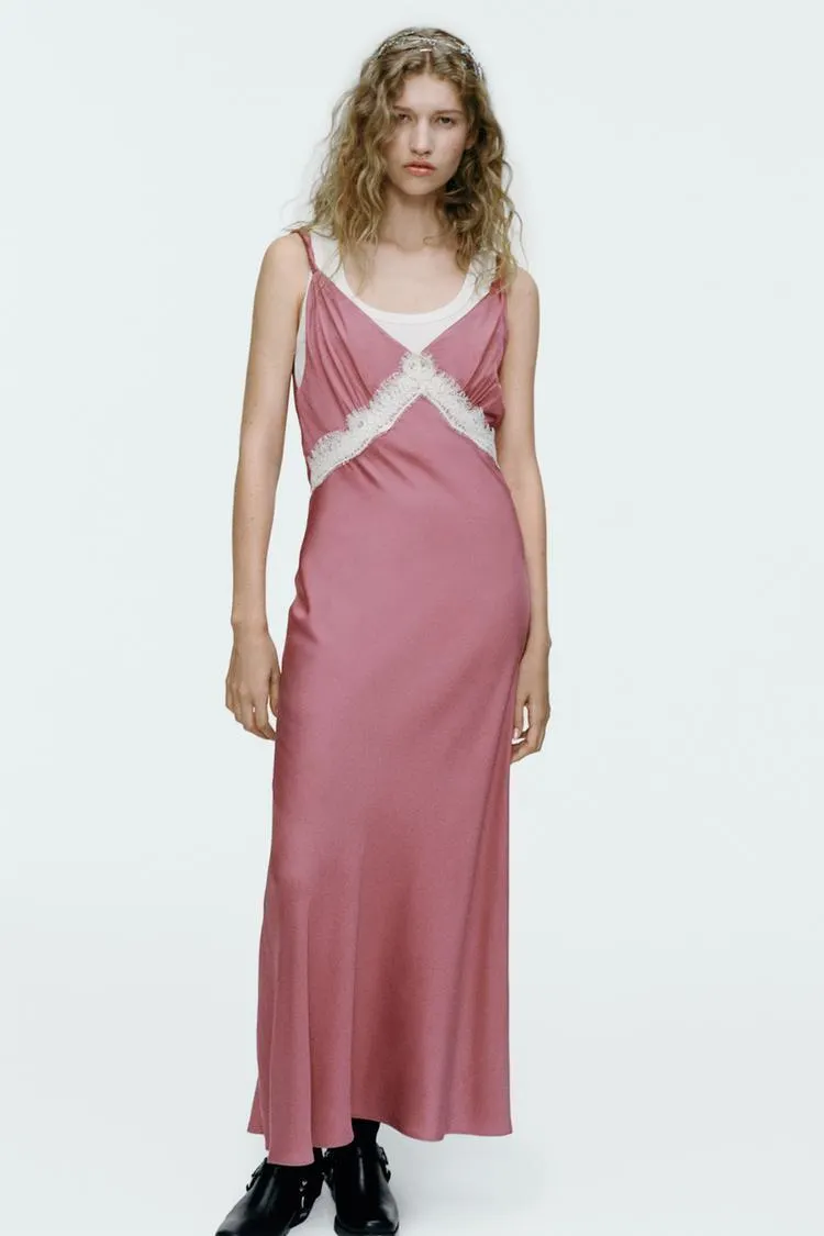 VESTIDO LENCERO SATINADO ZW COLLECTION