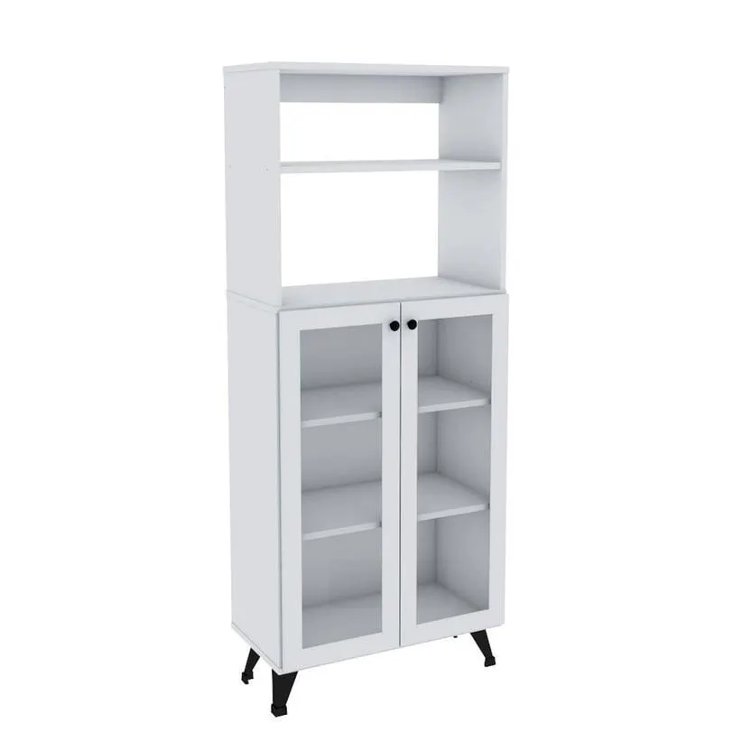 Despensero Boho 2 puertas 4 estantes blanco