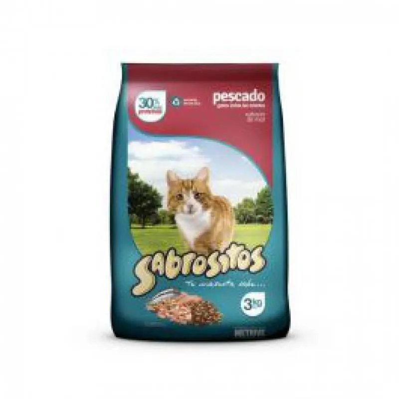 Alimento para Gato Pescado Sabrositos x 3 Kg.