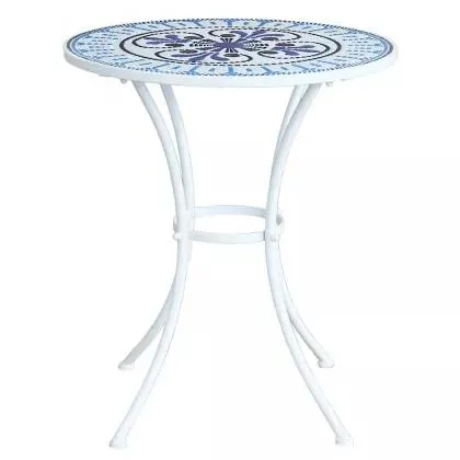 Mesa de exterior mosaico azul