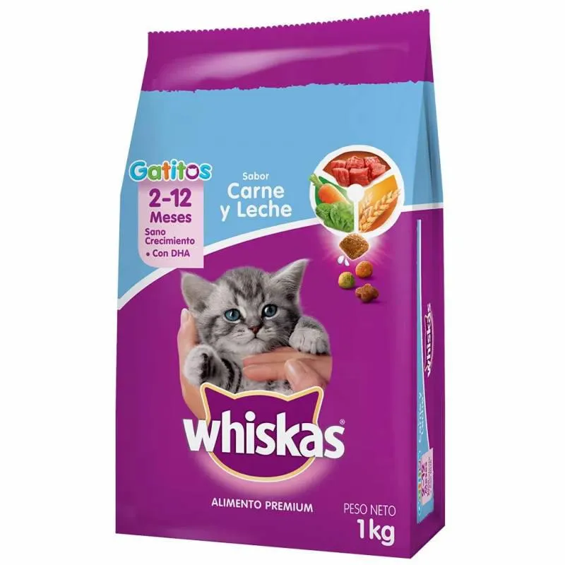 Alimento para Gatitos Carne y Leche Whiskas x 1 kg.