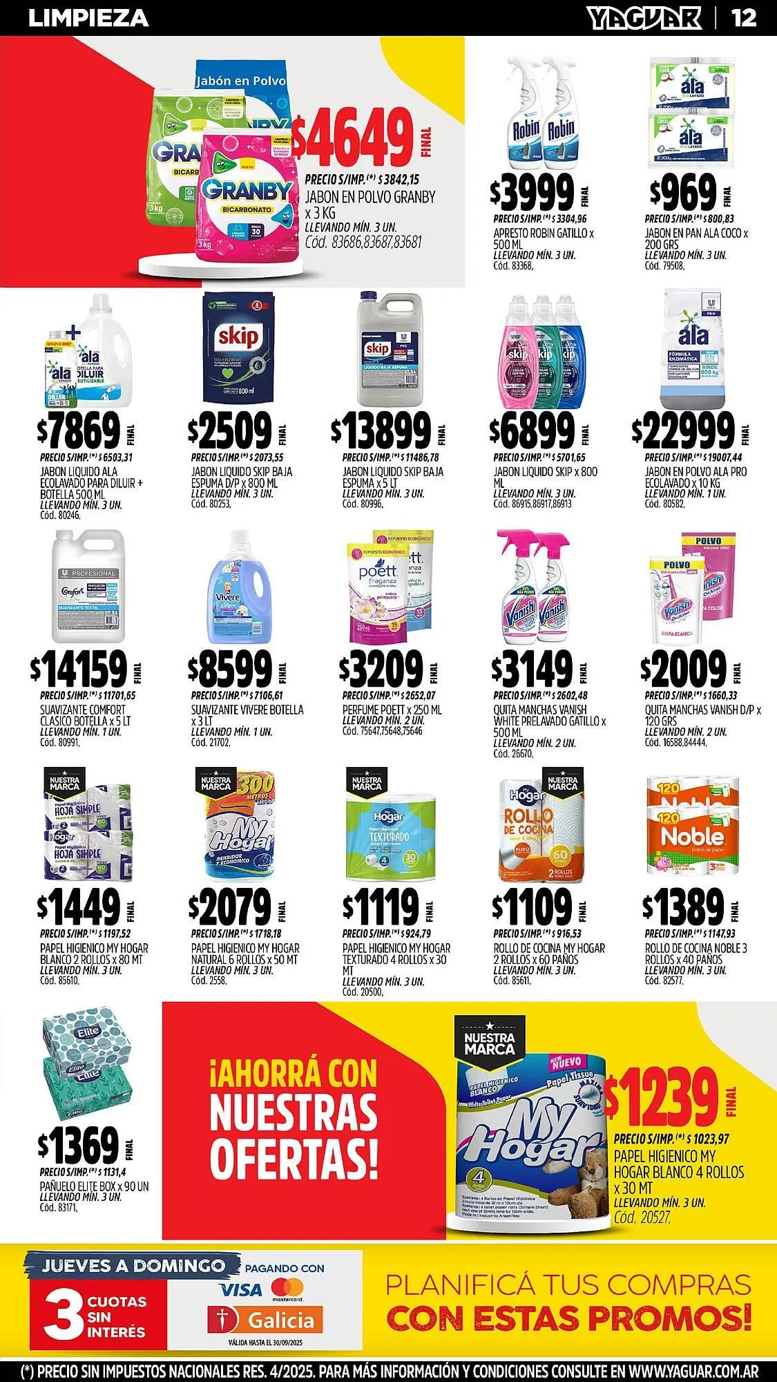 Ofertas de Catálogo Supermercados Yaguar 27 de octubre al 2 de noviembre 2025 - Página 12 del catálogo