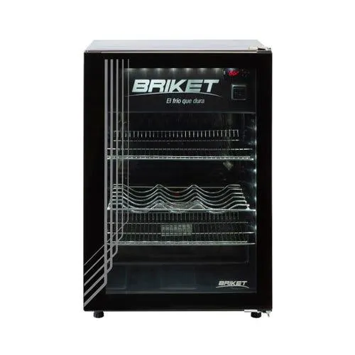 Exhibidora Briket Master 1200 Full Glass 145 lt negra