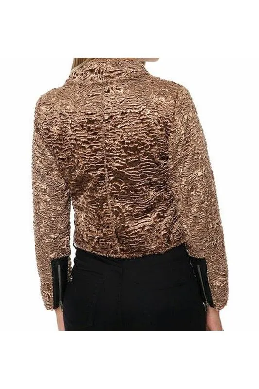 campera de cuero haruka camel