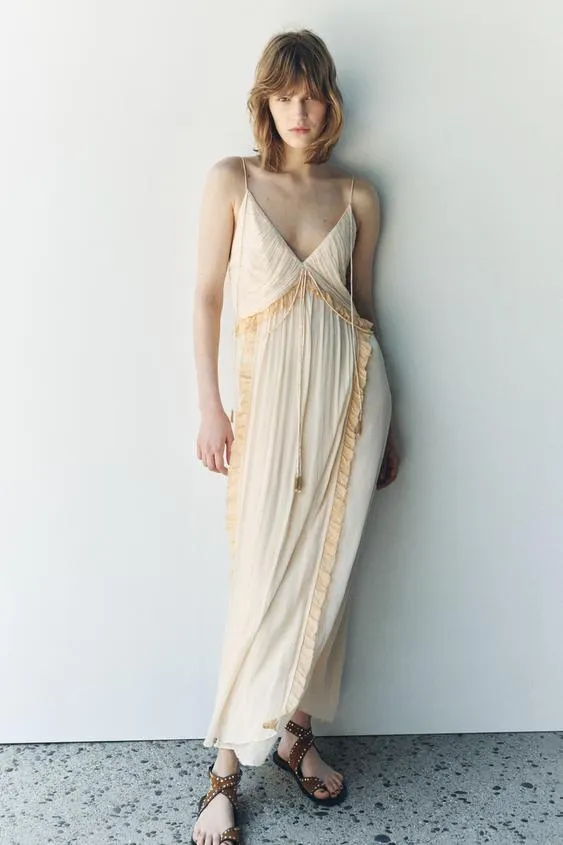 VESTIDO MIDI COMBINADO ZW COLLECTION