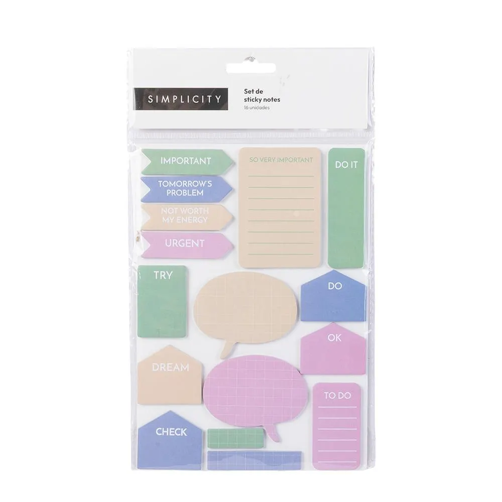 Set Sticky Notes Multi Basic Simplicity Stationery