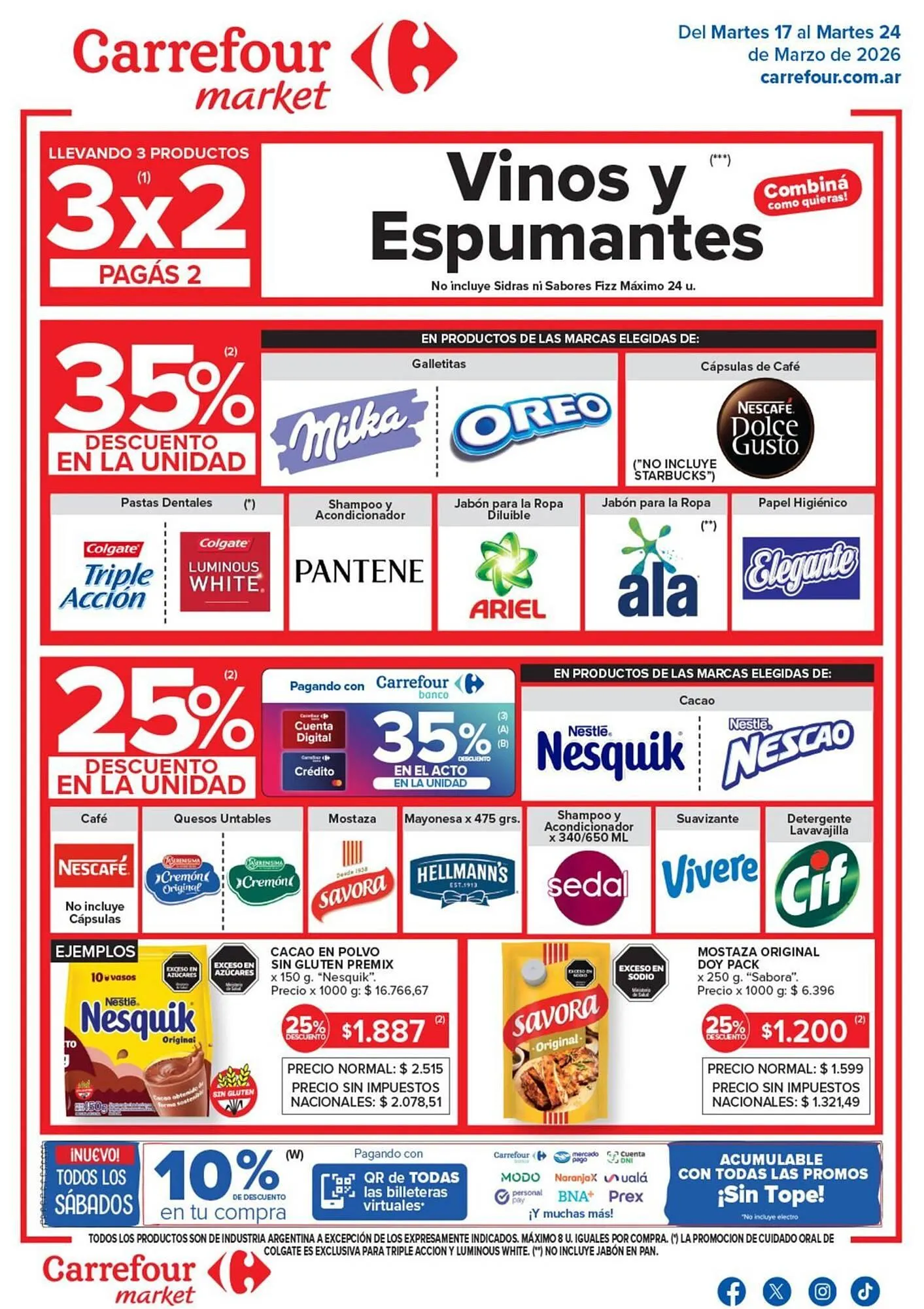 Ofertas de Folleto Carrefour Market 17 de marzo al 25 de marzo 2026 - Página 1 del catálogo