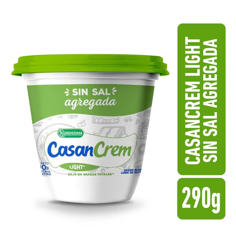 Queso Light Sin Sal Agregada 290 Gr Casancrem