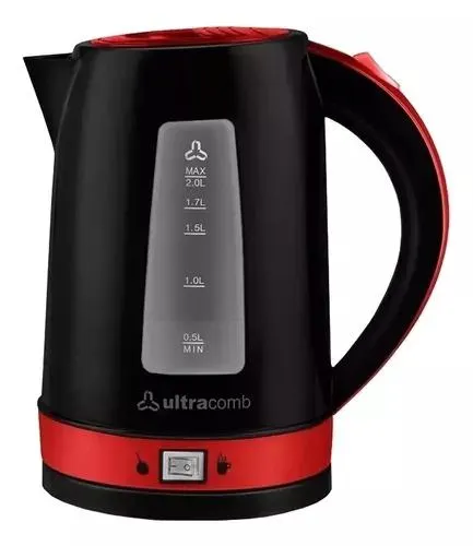 Pava Eléctrica Ultracomb Pe-4907 Negra Y Roja 220v 2l