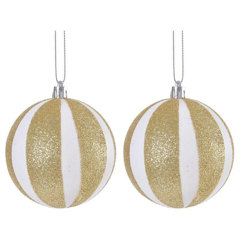Pack de 2 Esferas navideñas Gajos Cotidiana dorada 8 cm