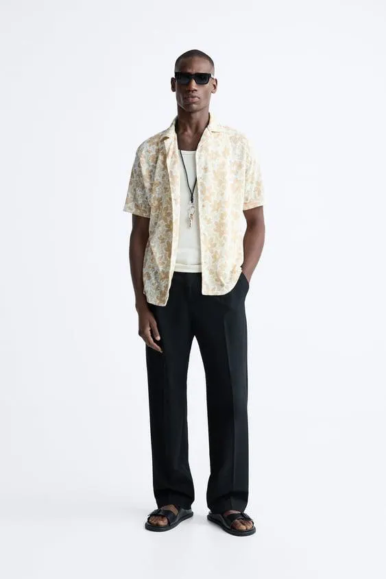 CAMISA JACQUARD FLORAL