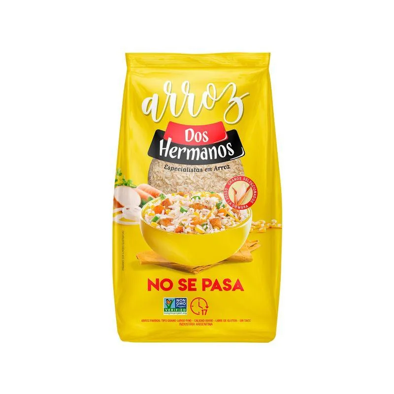 Arroz parboil Dos Hermanos bolsa 1 kg.