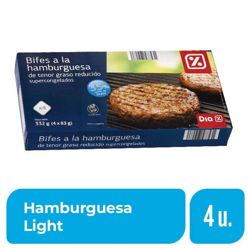 Hamburguesa de Carne Light DIA 320 Gr.