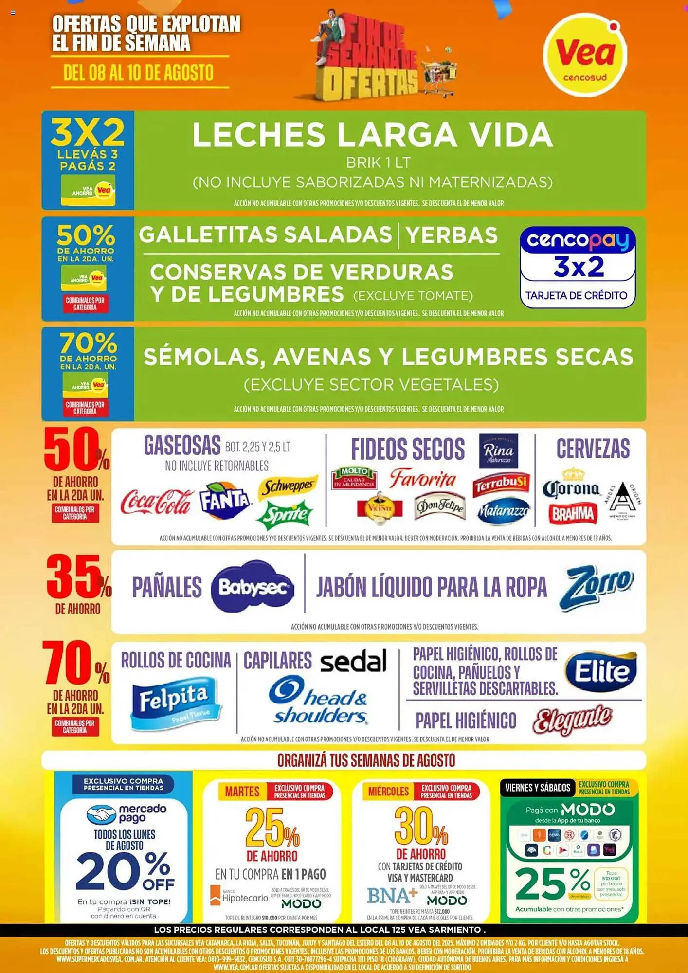 Ofertas de Catálogo Supermercados Vea 8 de agosto al 11 de agosto 2025 - Página 1 del catálogo