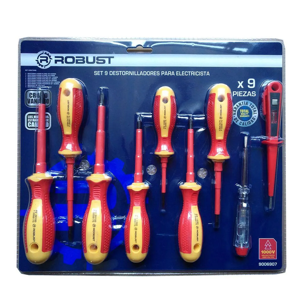 Set Destornilladores para Electricista 1000V 9 Piezas Robust